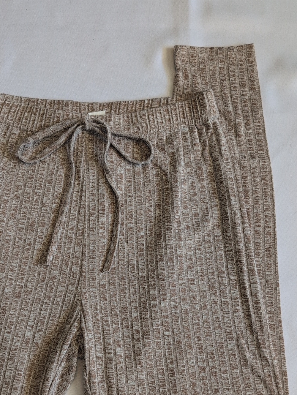 Cozy Ribbed Drawstring Lounge Pants - Taupe - Picture 6 of 7